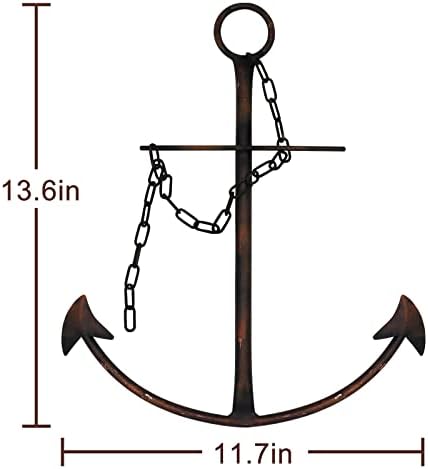 Nautical Ship Anchor Wall Decor, Vintage Metal Anchors for Small Space,13" - Image 2