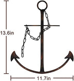 Nautical Anchor Wall Decor, Antique Metal Anchor Art Wall Decor With Chain for Bedroom Living Room Dorm Home/13 Antique Farmhouse Decor (Vintage) - Image 4