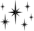 Stylor Mid Century Modern Decor, Mcm Retro 3D Star Art Wall Sculpture, Plastic Starburst Decor, Vintage Celestial Whimsigoth Home Decor Accent. (Set of 6, Black) by Unknown