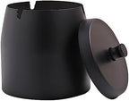 Extra Large Ashtray with Lid for Cigarette, Stainless Steel Smokeless Odorless Windproof Ash tray for Home Office Tabletop Outside Patio Outdoor Balcony(4.72''x3.93''x4.33'') by INONE