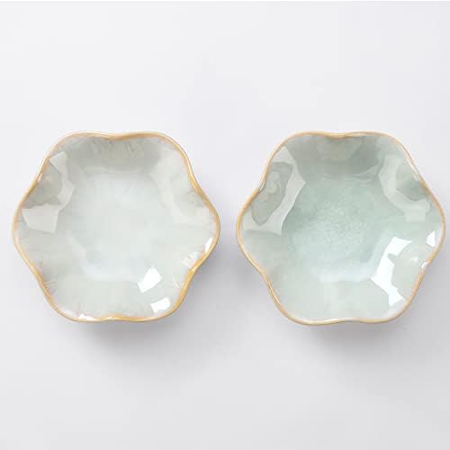 JAMEND CLXP Lotus Leaf Shape Decorative Ring Tray, Small Key Bowl, Ceramic Trinket Tray Jewelry Dish Organizing Necklace Earrings, Home Decoration for Mom Best Friend Sister, Light Green. - Image 3