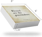 Inspirational Bible Verse Blessed Are The Peacemakers Wooden Box Sign Matthew 5:9 Rustic Scripture Wood Block Plaque Box Sign for Home Office Shelf Table Decoration, Christian Gift - Image 7