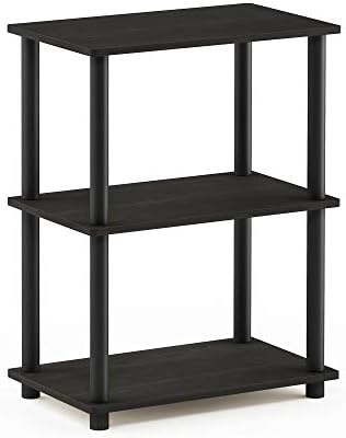 Furinno TURN-N-TUBE Storage Shelves, 3-Tier Book Shelf, Corner Shelf, Toolless Open Shelves, for Organization and Storage, Living Room, Garage, Home Office, Espresso - Image 4
