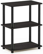 Furinno TURN-N-TUBE Storage Shelves, 3-Tier Book Shelf, Corner Shelf, Toolless Open Shelves, for Organization and Storage, Living Room, Garage, Home Office, Espresso - Image 4