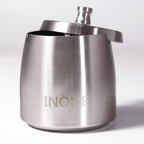 INONE Extra Large Ashtray with Lid for Cigarette, Stainless Steel Smokeless Odorless Windproof Ash tray for Home Office Tabletop Outside Patio Outdoor Balcony(4.72''x3.93''x4.33'') - Image 5