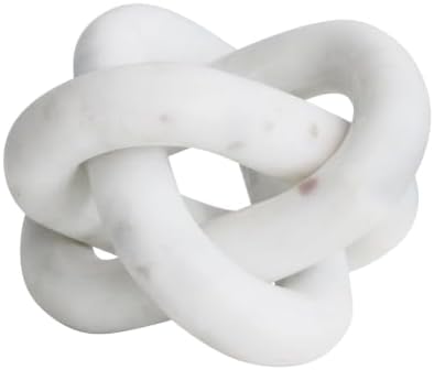 Bloomingville Decorative Interlocking Marble Chain with 3 Links, White by Bloomingville