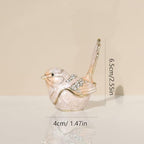 Bird Trinket Box Golden Crystal Enameled Hand-Painted Hinged Animal Jewelry Box, Elegant Home Decor & Unique Gift for Bird Lovers decor for home - Image 4