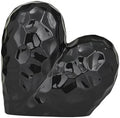 Deco 79 Porcelain Ceramic Heart Decorative Sculpture Dimensional Angled Origami Inspired Home Decor Statue, Accent Figurine 12" x 6" x 11", Black by Unknown