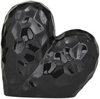 Deco 79 Porcelain Ceramic Heart Decorative Sculpture Dimensional Angled Origami Inspired Home Decor Statue, Accent Figurine 12" x 6" x 11", Black by Unknown