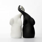 OwMell Set of 2 Loving Elephant Statue Figurine, 6" Elephant Ring Holder - Image 5