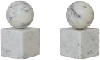 Creative Co-Op 2-Piece Marble Geometric Bookends, White - Image 3