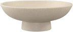 LIN CHUAN Modern Resin Pedestal Bowl – Large Fruit Bowl for Kitchen Counter, Catch All Bowl for Entryway Table, Stylish Key Bowl & Dining Centerpiece, Beige by LINCHUAN