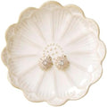 Lotus Ring Holder Dish Small Indoor Ash Tray, Ceramic Dessert Plate Trinket Jewelry Holder Organizing Necklace Earrings for Parents Friends Sister, White. All Jewelries Are NOT Included. by JAMEND+CLXP