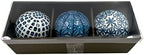 Galt International 4" Diameter Blue & White Floral Chinoiserie Ceramic Ball (Set of 3) Style 2 | Decorative Ball Vase Bowl Filler - Image 2
