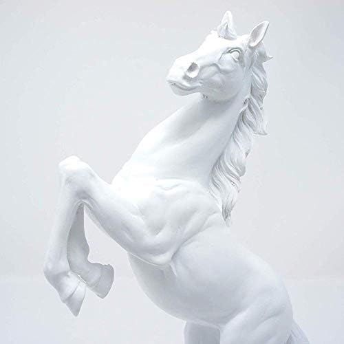 Lependor Standing Horse Resin Statue for Home Decor Animal Ornament Sculpture Horse Art Figurine Decorative - White - Image 2