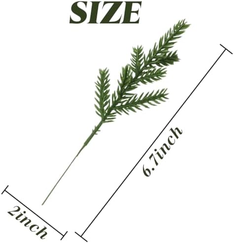 TIHOOD 62PCS Artificial Pine Needles Branches Garland-6.7x2.0 Inch Green Plants Pine Needles,Fake Greenery Pine Picks for DIY Garland Wreath Christmas Embellishing and Home Garden Decoration - Image 2