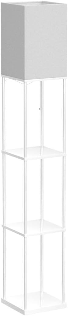 SUNMORY Floor Lamp with Shelves, Modern Square Standing Lamp with 3 Color - Image 4