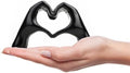 Small Heart Hands Sculpture Decor for Living Room Bedroom Bookshelf Coffe Table and Office Display, Love Finger Statue Modern Aesthetic Home Decor, Unique Gift for Wedding Christmas Birthday (Black) by Lynagert