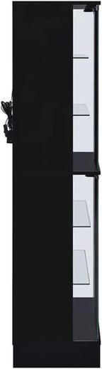 Pemberly Row Wood Curio Cabinet, 63.75" H x 24" W x 14.25" D, MDF and Glass - Image 5