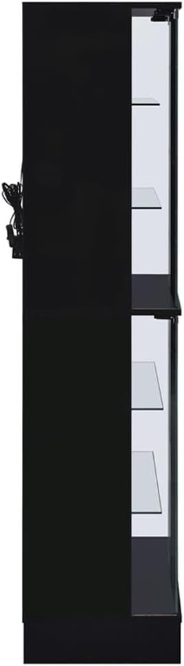 Pemberly Row Wood Curio Cabinet, 63.75" H x 24" W x 14.25" D, MDF and Glass - Image 5