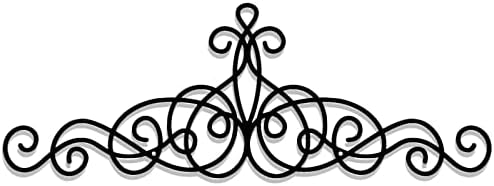 15.7 x 5.5 in Black Metal Wall Art Wrought Iron Scroll Decor by Zhengmy