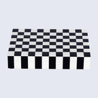 Handicrafts Home Decorative Storage Box with Lid, Black and White Decorative Box for Remote Controls, Slim Coffee Table Storage Box for Shelf, Desk & Living Room Decor, Puzzle Check 8 x 6 x 1.5 Inch - Image 4
