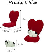 Mevodeata Cute Mini Cat Figurine with Small Sofa Resin Cat Figure for Office Home Decor - Cute Cat Gift for Cat Lovers (Love Shaped Sofa) - Image 2