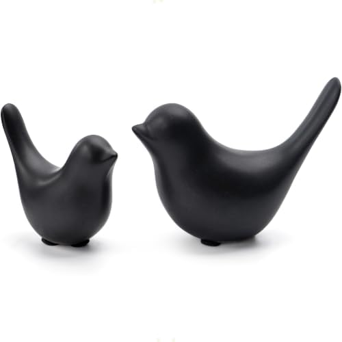 Notakia Small Bird Figurines Black Bird Statues Home Decor for Table Shelf by Notakia