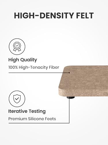 Fluxynara Felt Coasters for Drinks, Mixed Sizes, Oatmeal & Taupe - Image 3