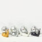 Silver Disco Snail Decor, Disco Ball Shelf Ornament, Retro Home Accent - Image 3