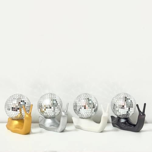 White Disco Snail Decor, Disco Ball Funky Shelf Accent, Retro Home Decor - Image 6