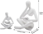 Gold Reading Women Statue, Thinker Sculptures, Abstract Art Ornament, Modern Aesthetic Figurine Decoration, Suitable for Home Living Room Bedroom Office Shelf Table Desk Bookshelf Decor (White Left) - Image 3