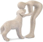 Abstract Person and Dog Head-to-Head Figurine Sandstone by FriyGardcn