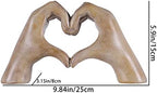 Heart Hand Sculpture, Wood Grain Home Decor Aesthetics for Room Shelf Coffee Table Dining Table Centerpiece, Birthday Gifts and Memorial Gifts for Women, Girlfriend Girls Mom. - Image 2