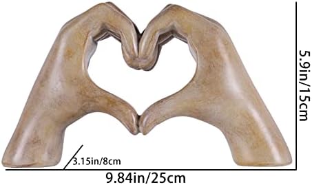 Heart Hand Sculpture, Wood Grain Home Decor Aesthetics for Room Shelf Coffee Table Dining Table Centerpiece, Birthday Gifts and Memorial Gifts for Women, Girlfriend Girls Mom. - Image 2
