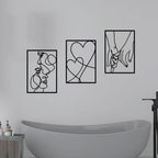 3 Pcs Metal Minimalist Line Wall Art, Love Heart Metal Wall Decor - Image 5
