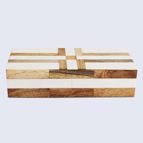 Handicrafts Home White Decorative Storage Box with Lid Wooden Coffee Table Storage Box Decorative Box Organizer for Living Room Home Decor – Resin Inlay Patisserie Delight Collection- 10x4.5x2.5 - Image 4