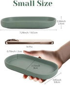 INGOFIN 7" Ceramic Bathroom Vanity Tray- Bathroom Organizer Countertop Tray for Perfume, Jewelry, Candles, Small Kitchen Counter Soap Tray, Decorative for Bathroom Vanity, Toilet Tank, Green - Image 2