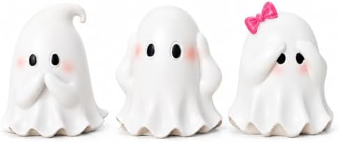Cute Halloween Ghost Decor, 3-Piece Resin Figurines for Indoor Home Decor by Unknown