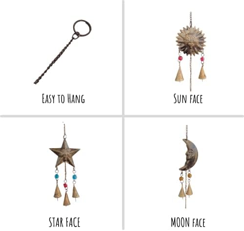 Mie Creations Sun Moon Star Face Wall Hanging Décor, Celestial Decorations - Image 6