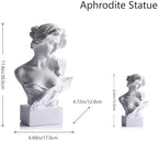11.8" H Greek Mythology Bust Statue Decor,Artemis Statues Roman Goddess Figurines,Used for Sketch Practice Aesthetics Statues and Sculptures and Indoor Filling Space for Living Room, Bedroom (White) - Image 2