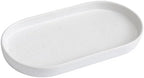Speckled White Round Soap Dispenser Tray - 8'' Ceramic Vanity Tray for Bathroom Decorative, Jewelry Ring Dish, Comestic Holder, Kitchen Sink Countertop Organizer Plate by Eyrozia