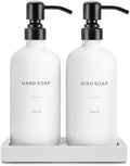 Prus Waso Kitchen Soap Dispenser Set, White Soap Dispenser with Black Stainless Steel Pump, Perfect for Modern Kitchen Decor. (White) by PrusWaso
