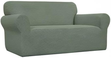 Easy-Going Stretch Oversized Loveseat Couch Covers Washable Greyish Green | - Image 8
