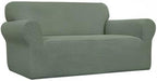 Easy-Going Stretch Loveseat Couch Covers Washable Greyish Green | 1-Piece - Image 9