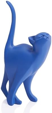7 Inch Blue Proud Cat Statue by AMOIENSIS