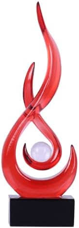 Modern Abstract Art Table Decoration,Resin Flame Statue Modern Centerpiece Ornaments for Living Room Great Gift Idea Home Decor,Collectibles (Red) by XYQXYQ