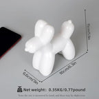 Notakia Large White Cute Ceramics Balloon Dog Statue Crafts Living Room Desktop Decorations,Handmade Modern Small Ceramic Animal Statue Ornament Home Decor Accents - Image 2