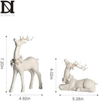DN DECONATION 2pcs White Christmas Reindeer Statue, Christmas Home Decor - Image 6