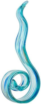 11.4" Tall Hand Blown Glass Sculpture, Murano Style Art Glass Figurine, Modern Coastal Home Decor Accent for Shelf, Table, TV Stand, Living Room Decoration by ORRFIDDY